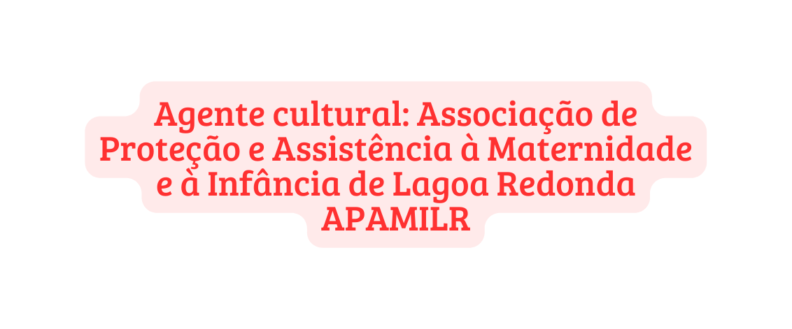 Agente cultural Associação de Proteção e Assistência à Maternidade e à Infância de Lagoa Redonda APAMILR